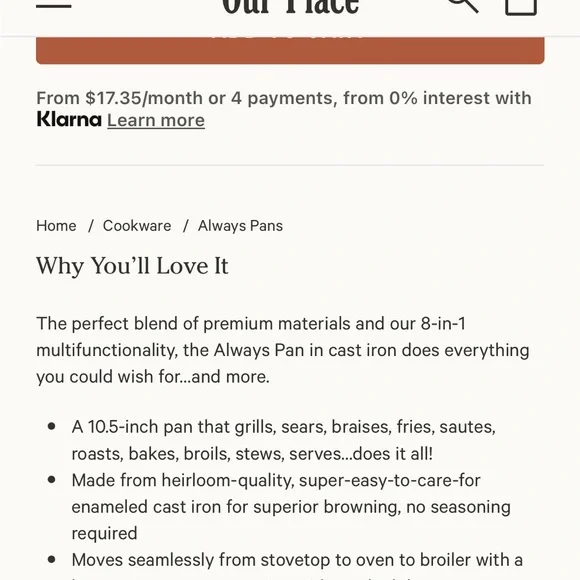 Our Place cast iron always pan set - Picture 6 of 8